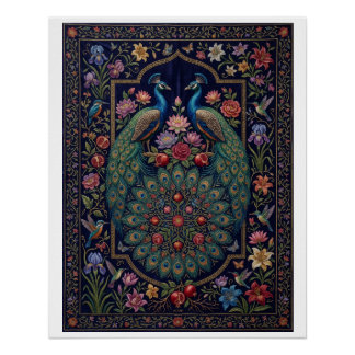 Poster Paon Ornemental Orné Élégant Botanique Fleece