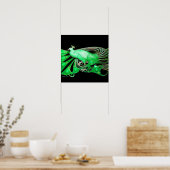 Poster PAON, vert gris noir (Cuisine)