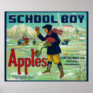 Poster Paonia, le Colorado - l'écolier Apple marquent
