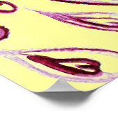 Poster PAONS AMOUREUX, Rouge Violet et Jaune (Coin)