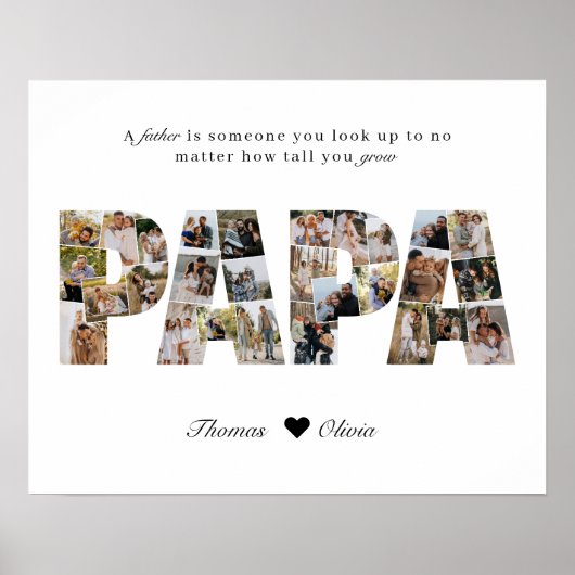 Poster Papa 28 Photo Collage de photos pour papa ou grand (Devant)