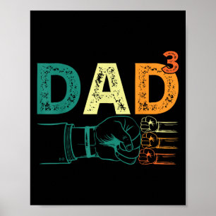 Poster Papa A Cuit Papa De Trois Mens Citer Drôle Noël
