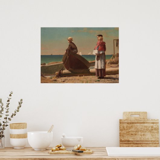 Poster Papa arrive ! 1873 Winslow Homer Fine Art (Cuisine)