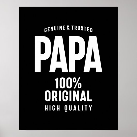 Poster Papa authentique et fiable | Cadeau Père (Devant)
