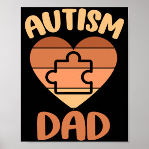 Poster Papa Autiste Noir De Fils Autiste Sensibilisation