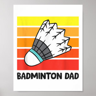 Poster Papa badminton drôle Papa badminton drôle