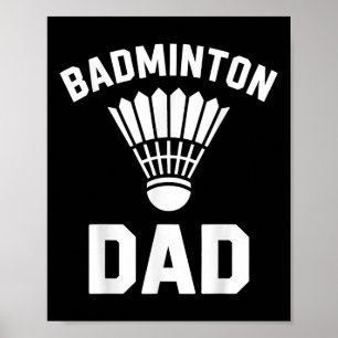 Poster Papa Badminton Navette Drôle Badminton