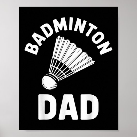 Poster Papa Badminton Volant Drôle Badminton (Devant)