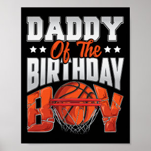 Poster Papa basket-ball anniversaire Boy Family Baller b-