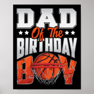 Poster Papa basket-ball anniversaire Garçon Famille Balle