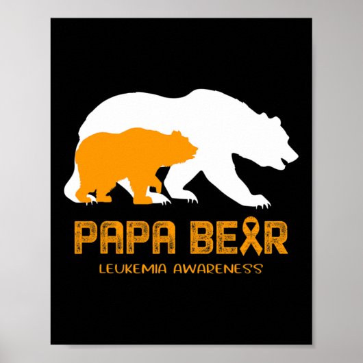 Poster Papa Bear Soutien Leucémie Sensibilisation (Devant)