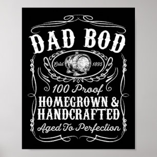 Poster Papa Bod Funny Whiskey Bourbon Lover Fête des père