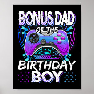 Poster Papa bonus du garçon qui fête son anniversaire jeu