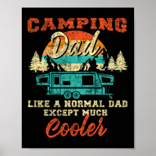 Poster Papa campeur Pop Up Camper Caravane Rétro Vintage