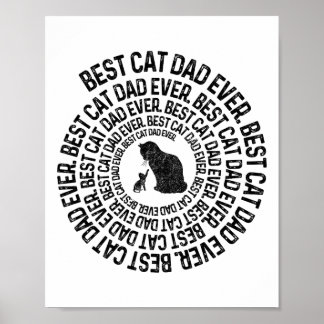Poster Papa Chat en Spirale - Meilleur Papa Chat Papa Eve