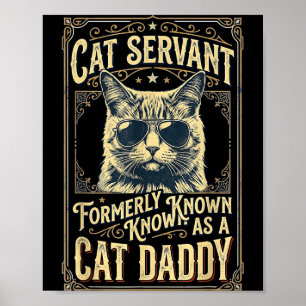 Poster Papa chat pour hommes papa chat drôle de fête des