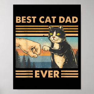 Poster Papa Chat Vintage Chat Coup de Poing Drôle Amateur