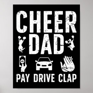 Poster Papa cheerleader paie conduire applaudir papa d'un