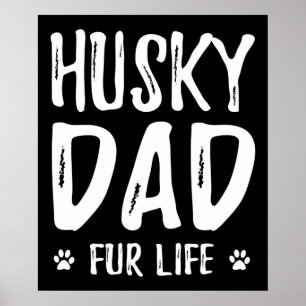 Poster Papa chien Husky à vie idée cadeau de propriétair