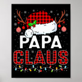 Poster Papa Claus Christmas Lights Santa Hat Pajama Famil (Devant)