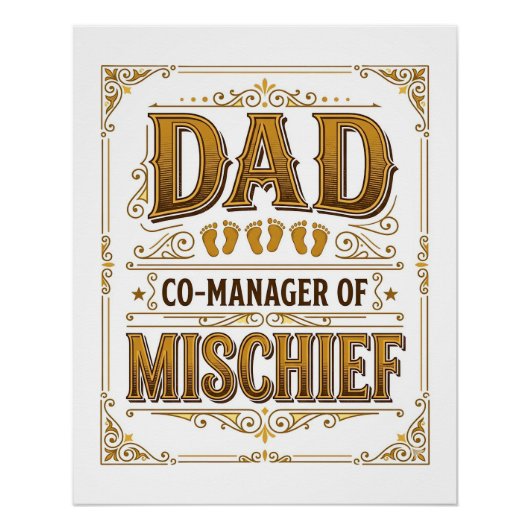 Poster Papa Co-gérant de la farce Conception de père drôl (Devant)