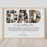 Papa Collage sur mon jour de mariage Père Cadeau p