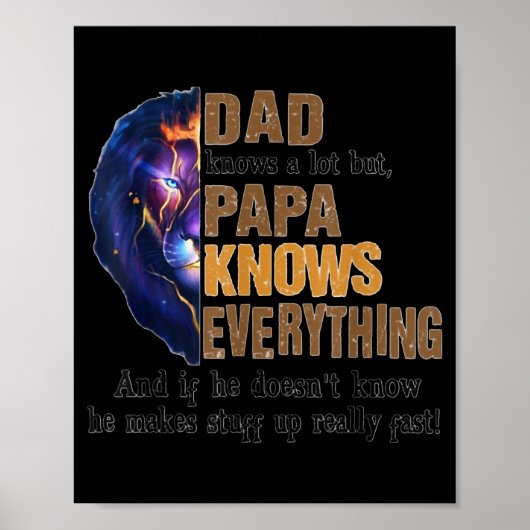 Poster Papa connaît beaucoup mais Papa sait tout Père (Devant)