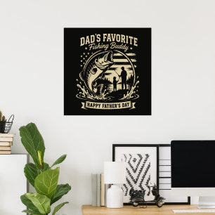Poster Papa copain de pêche