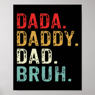 Poster Papa Dada Papa Bruh Rétro Vintage Drôle Fête des P
