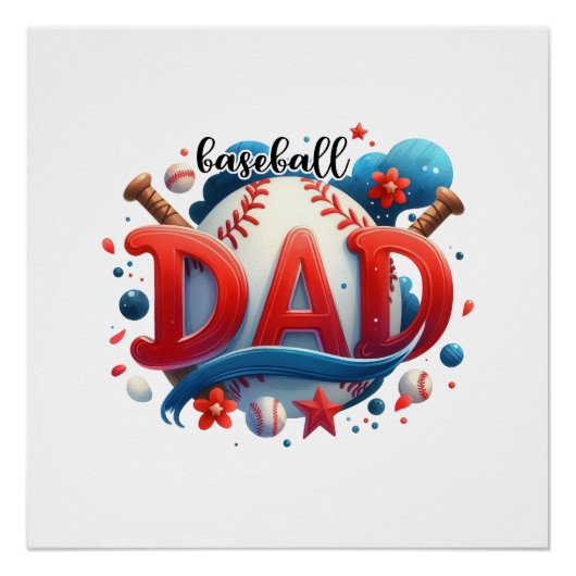 Poster Papa de baseball (Devant)