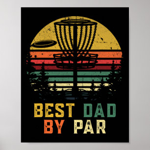 Poster Papa de golf à disque rétro vintage - Meilleur pap