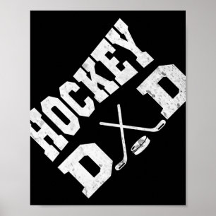 Poster Papa de hockey - Drôle papa de hockey