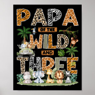 Poster Papa de la faune & Three Zoo 3e anniversaire S