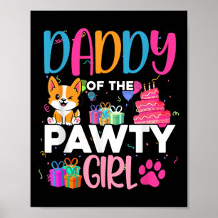 Poster Papa De La Fille Pawty Corgi Famille De Chiens Ann