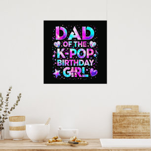 Poster Papa de la musique coréenne d'anniversaire K-Pop