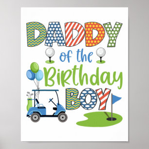 Poster Papa De L'Anniversaire Boy Golf Lover Famille Matc
