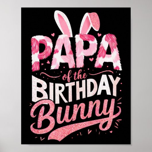 Poster Papa De L'Anniversaire Bunny Famille Correspondant (Devant)