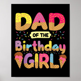 Poster Papa De L'Anniversaire Fille Famille Pères Crème G