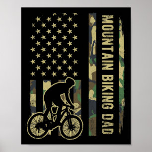 Poster Papa de VTT Camouflage Drapeau Américain Papa de l