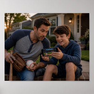 Poster Papa découvre le nouveau jeu