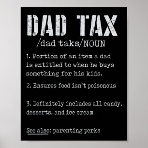 Poster Papa Définition de l'impôt Hommes Fête des pères a