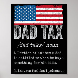 Poster Papa Définition de l'impôt Hommes Fête des pères a