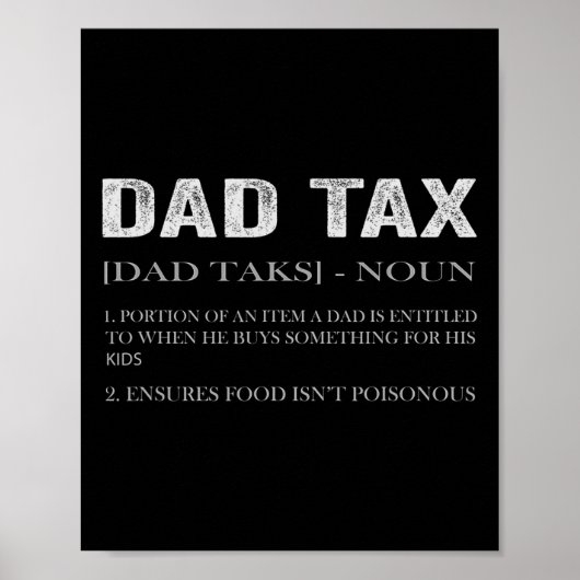 Poster Papa Définition de l'impôt Vêtements Meilleure déf (Devant)