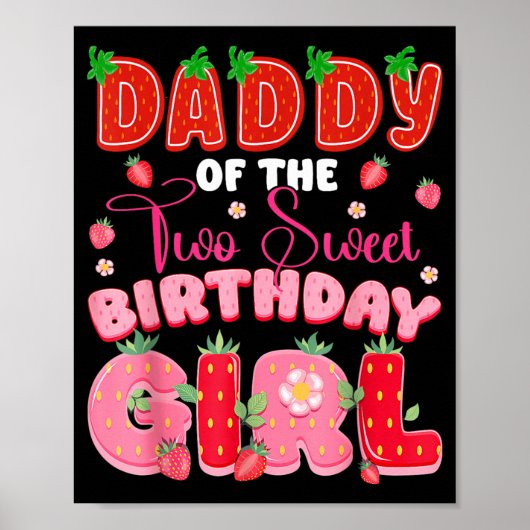 Poster Papa des deux douce 2e anniversaire fille (Devant)