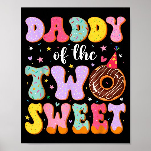 Poster Papa des deux doux 2ème anniversaire Donut Anniver (Devant)