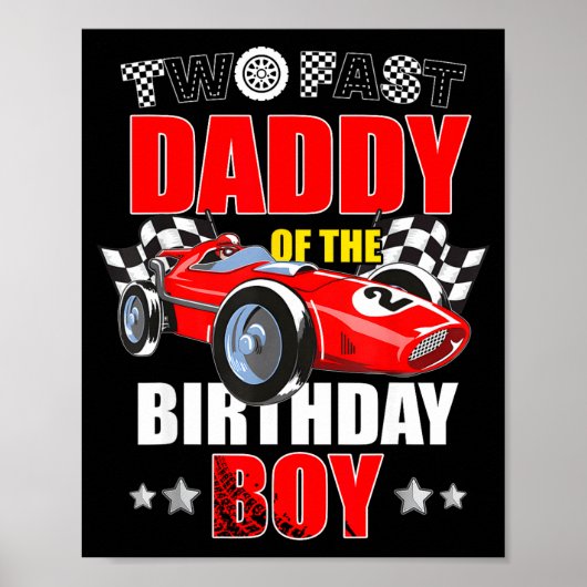Poster Papa des deux garçons rapides de 2 ans pour voitur (Devant)