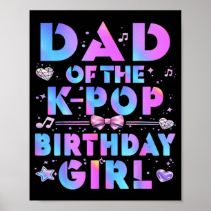 Poster Papa des filles d'anniversaire K-Pop de musique co