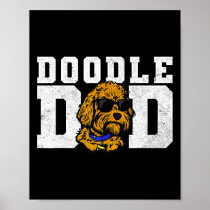 Poster Papa Doodle Drôle Goldendoodle Meilleur Papa Chien