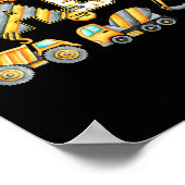 Poster Papa drôle Construction Excavatrice Enfants À l'un (Coin)