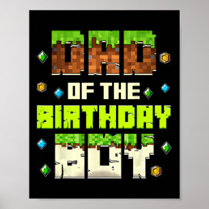 Poster Papa drôle du garçon d'anniversaire joueur de jeu